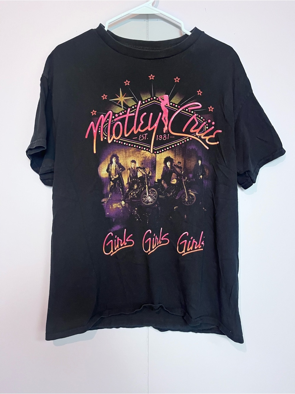Mötley Crüe Girls Girls Girls Graphic Band T-Shirt Black Rock Tee
